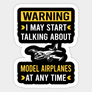 Warning Model Airplane Plane Planes Aircraft Sticker